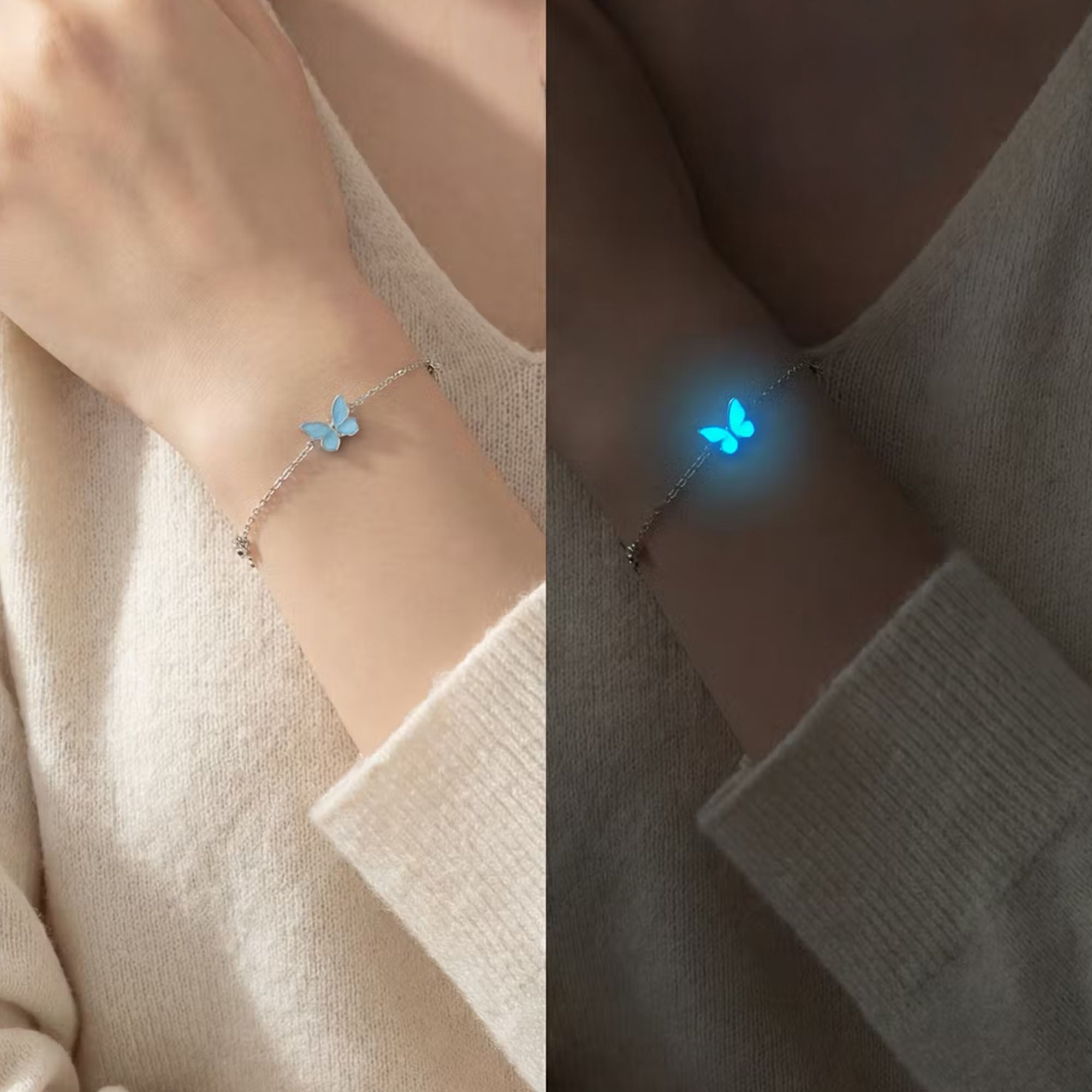 Bransoletka Motylek Świecący w Ciemności