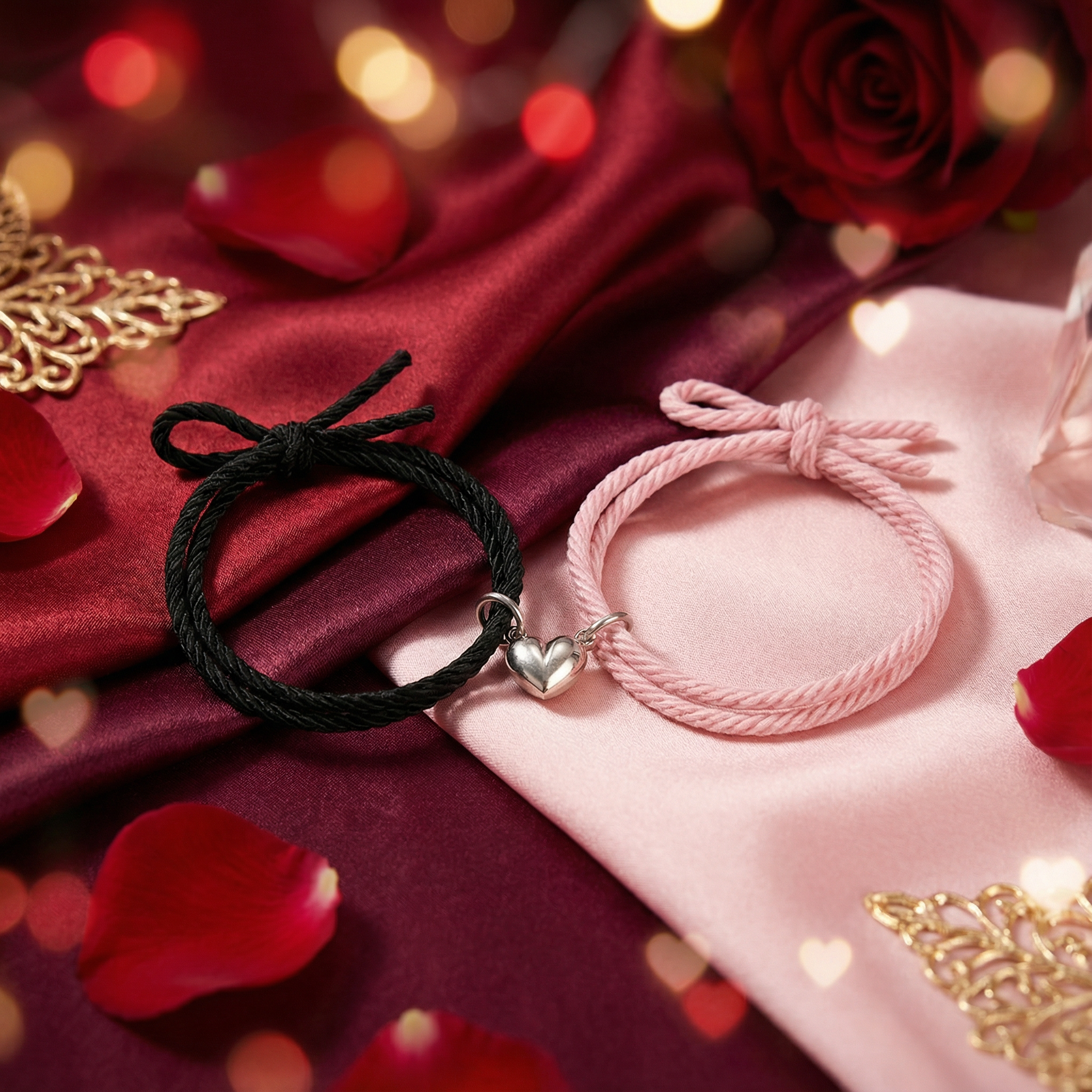 Zestaw bransoletek dla par - połączone serce