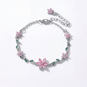 Bransoletka Kwiat z Zielonymi Listkami